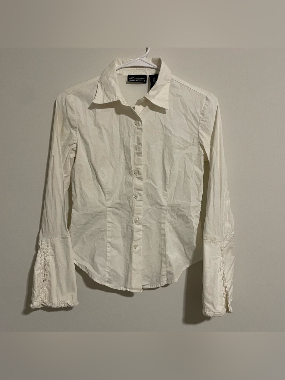 No Boundaries Y2K Pirate Cottage Core Ruffle Bell Sleeve Button Down Size Small